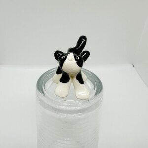 Artist Handmade Porcelain Mini Tuxedo Cat Cute Kitten Witchy
